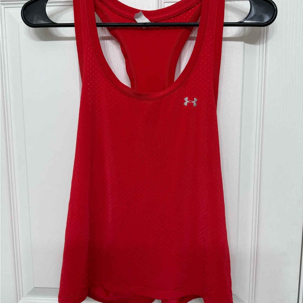 Under Armour Red Jersey Relaxed Tank Top